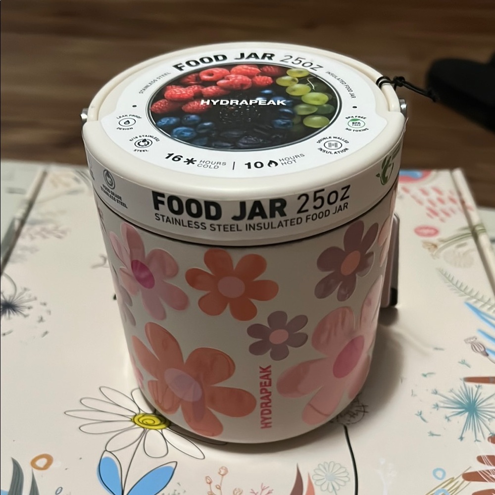 Vibrant Pink and Orange Thermos for Dining